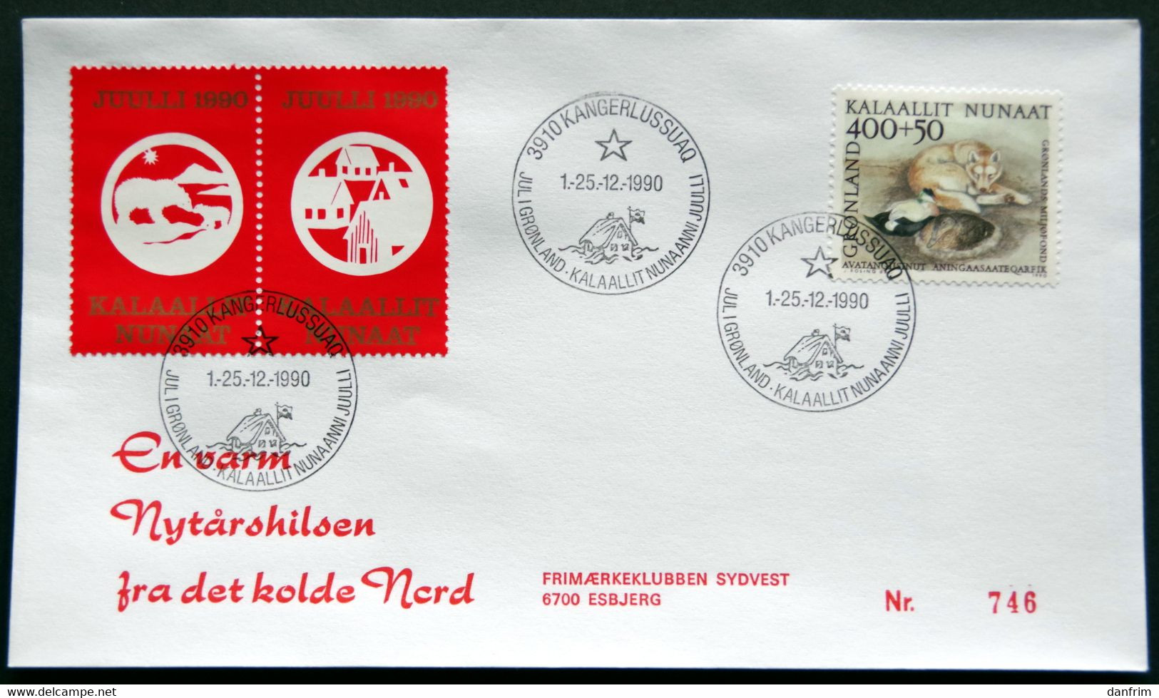 Greenland 1990 Cover  Minr.208  KANGERLUSSUA   (lot  803 ) - Covers & Documents