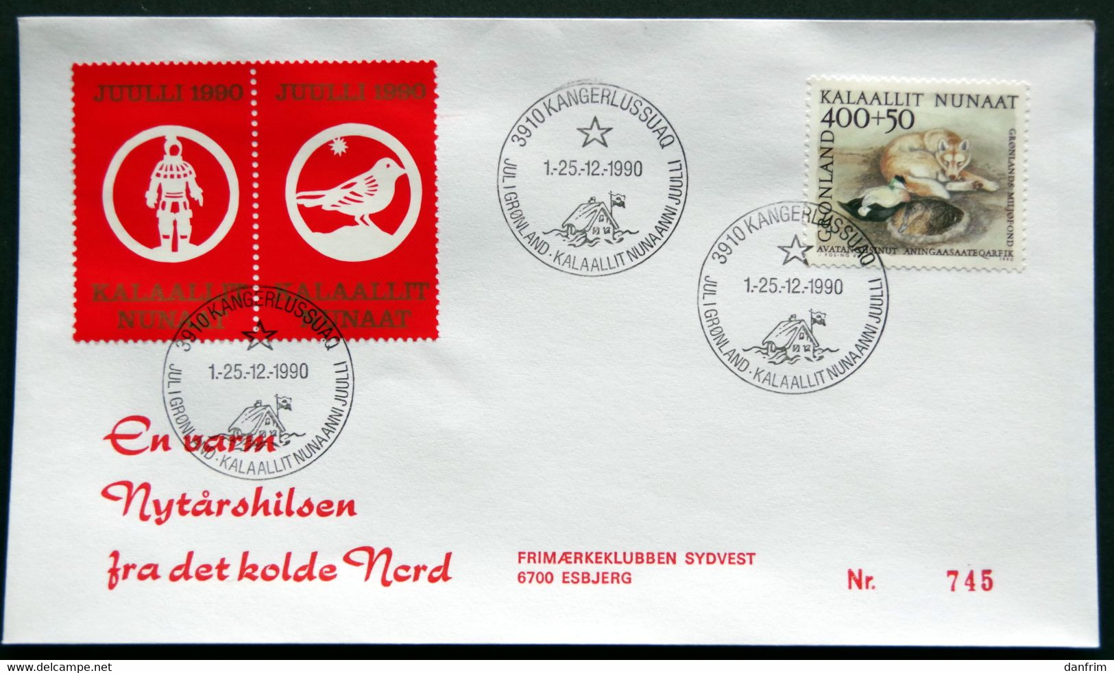 Greenland 1990 Cover  Minr.208  KANGERLUSSUA   (lot  803 ) - Storia Postale
