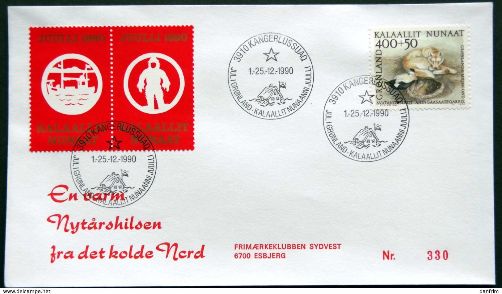 Greenland 1990 Cover  Minr.208  KANGERLUSSUA   (lot  803 ) - Covers & Documents