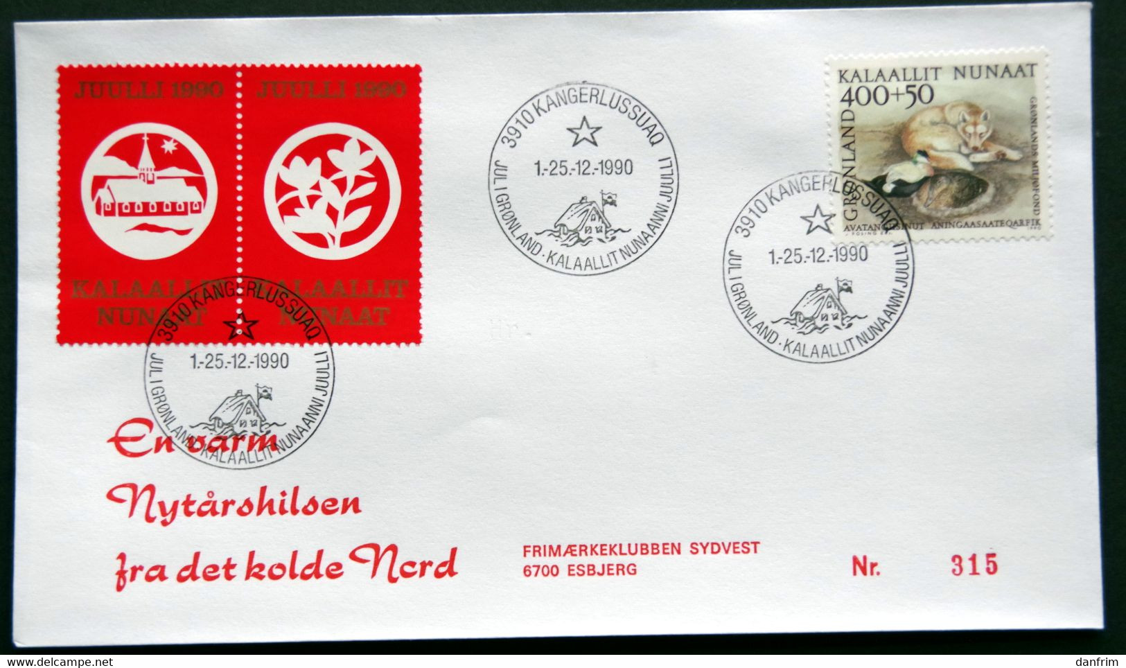 Greenland 1990 Cover  Minr.208  KANGERLUSSUA   (lot  803 ) - Storia Postale