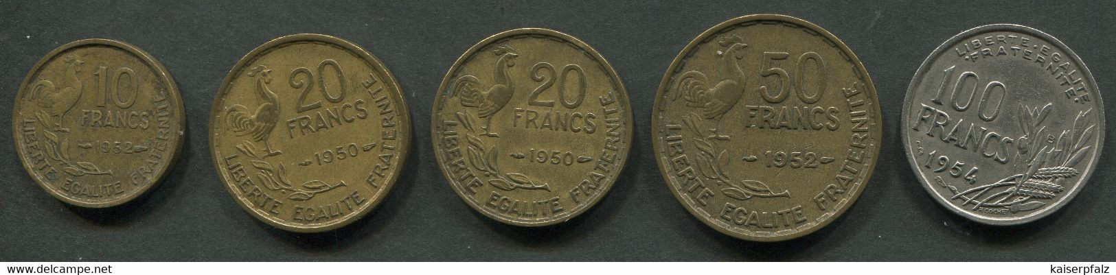 8751)  5 Münzen -  Vierte Republik - Other & Unclassified