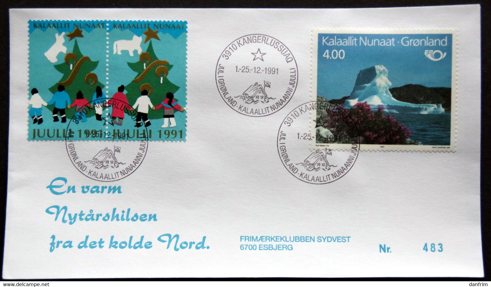 Greenland 1991 Cover  Minr.217  KANGERLUSSUA   (lot  805 ) - Covers & Documents