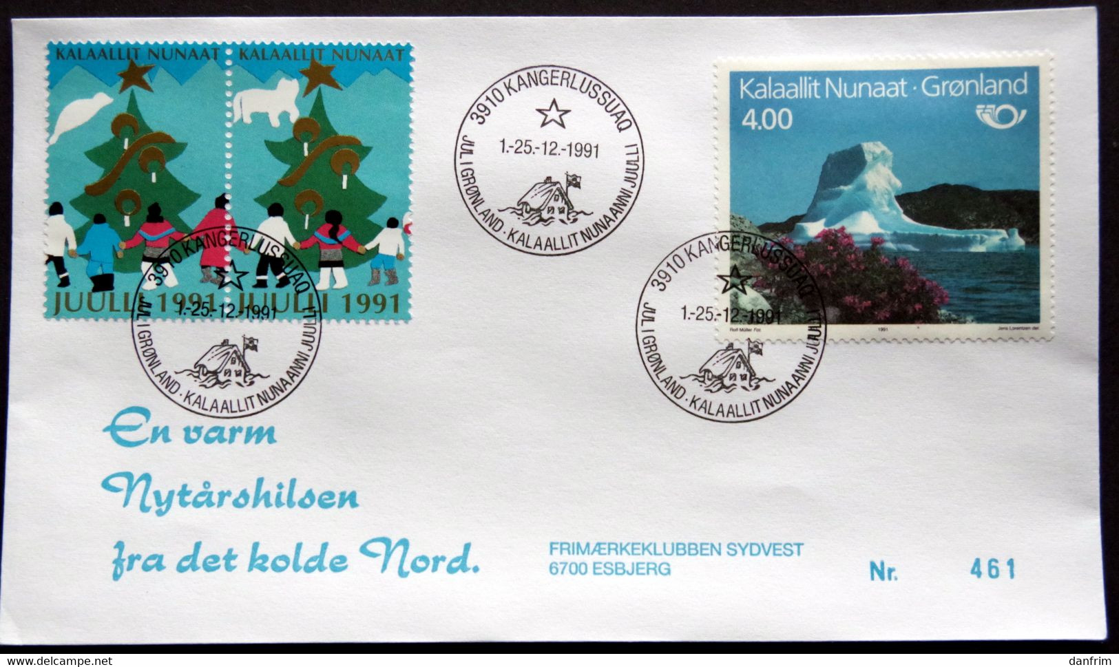 Greenland 1991 Cover  Minr.217  KANGERLUSSUA   (lot  805 ) - Lettres & Documents