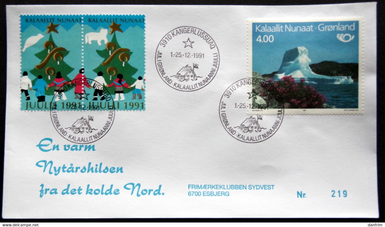 Greenland 1991 Cover  Minr.217  KANGERLUSSUA   (lot  805 ) - Lettres & Documents