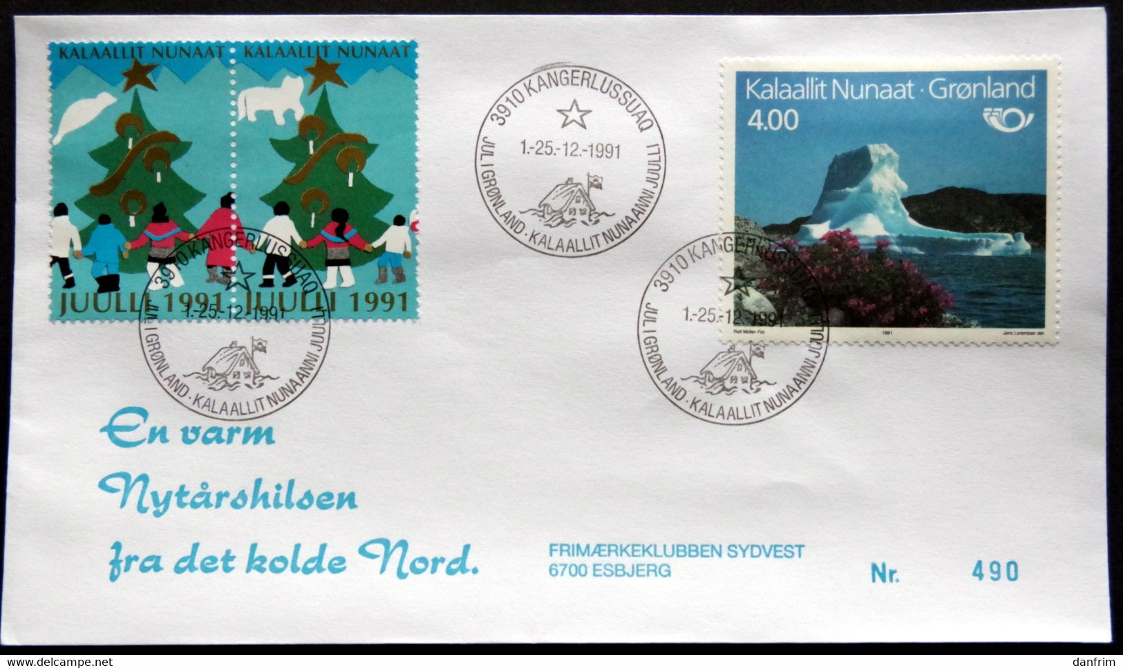 Greenland 1991 Cover  Minr.217  KANGERLUSSUA   (lot  805 ) - Covers & Documents