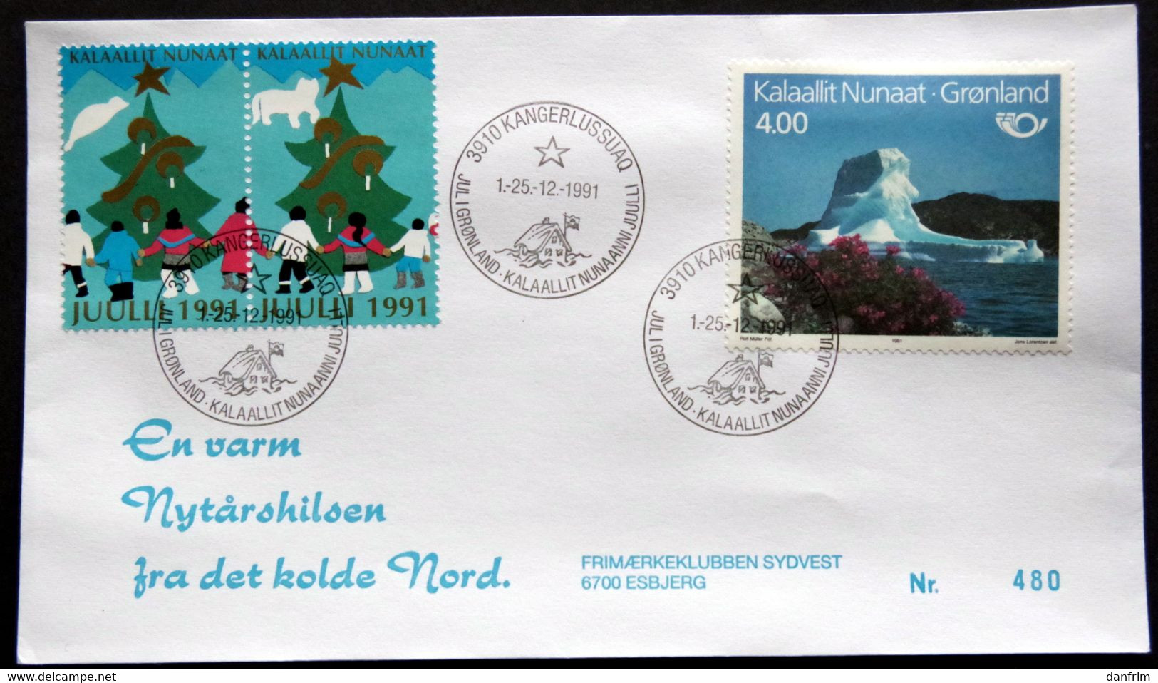 Greenland 1991 Cover  Minr.217  KANGERLUSSUA   (lot  805 ) - Covers & Documents
