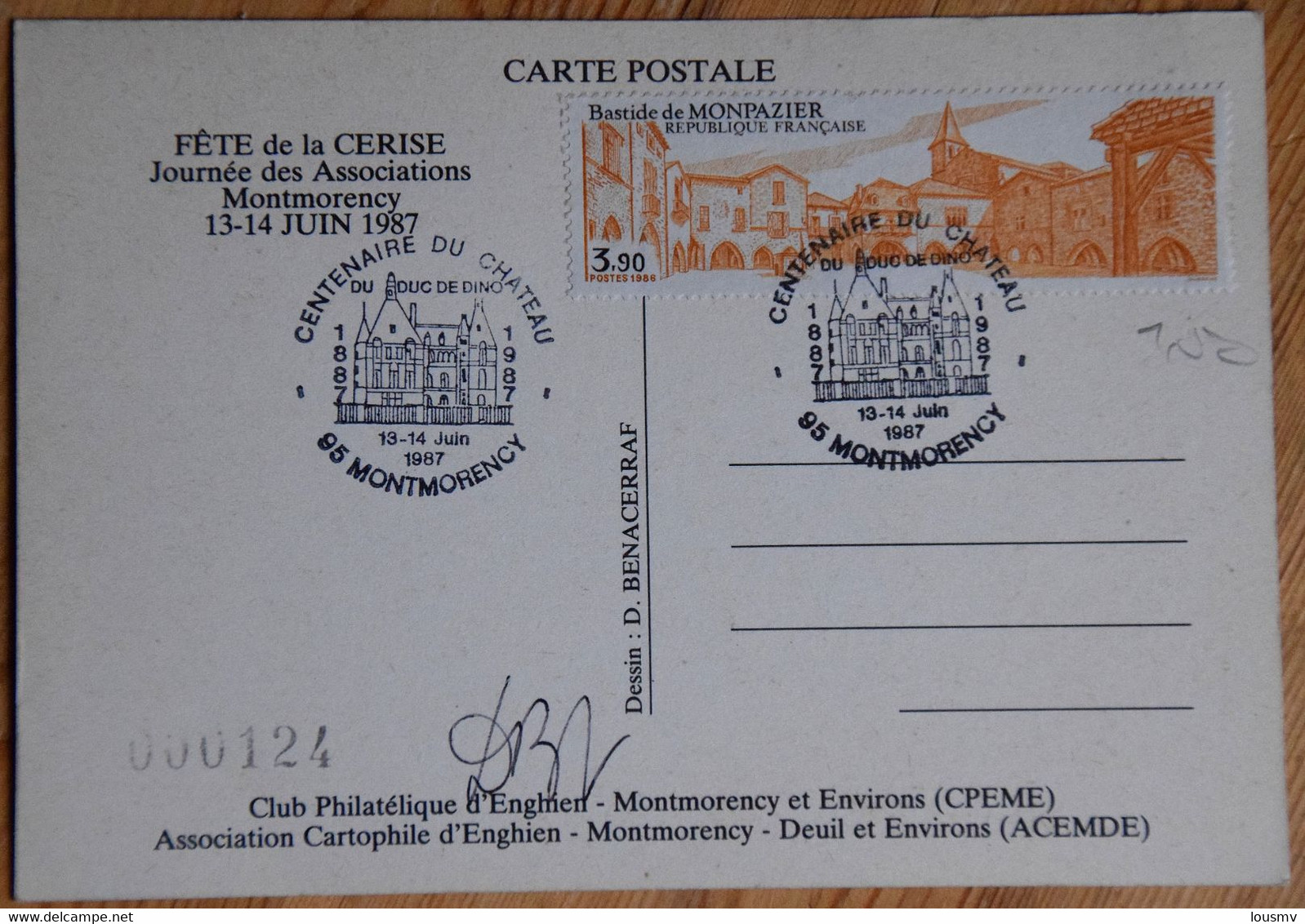 95 : Montmorency - Fête De La Cerise - Journée Des Associations 1987 - Cachet Commémo Centenaire Du Château - (n°25503) - Bourses & Salons De Collections