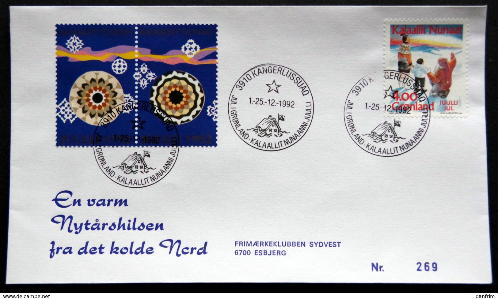 Greenland 1992 Cover  Minr.229  KANGERLUSSUA   (lot  806 ) - Covers & Documents