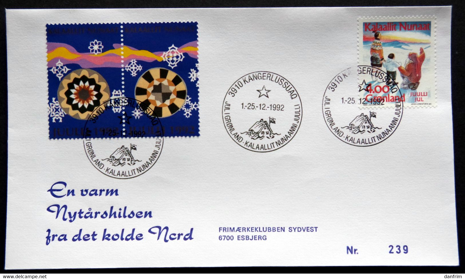 Greenland 1992 Cover  Minr.229  KANGERLUSSUA   (lot  806 ) - Brieven En Documenten