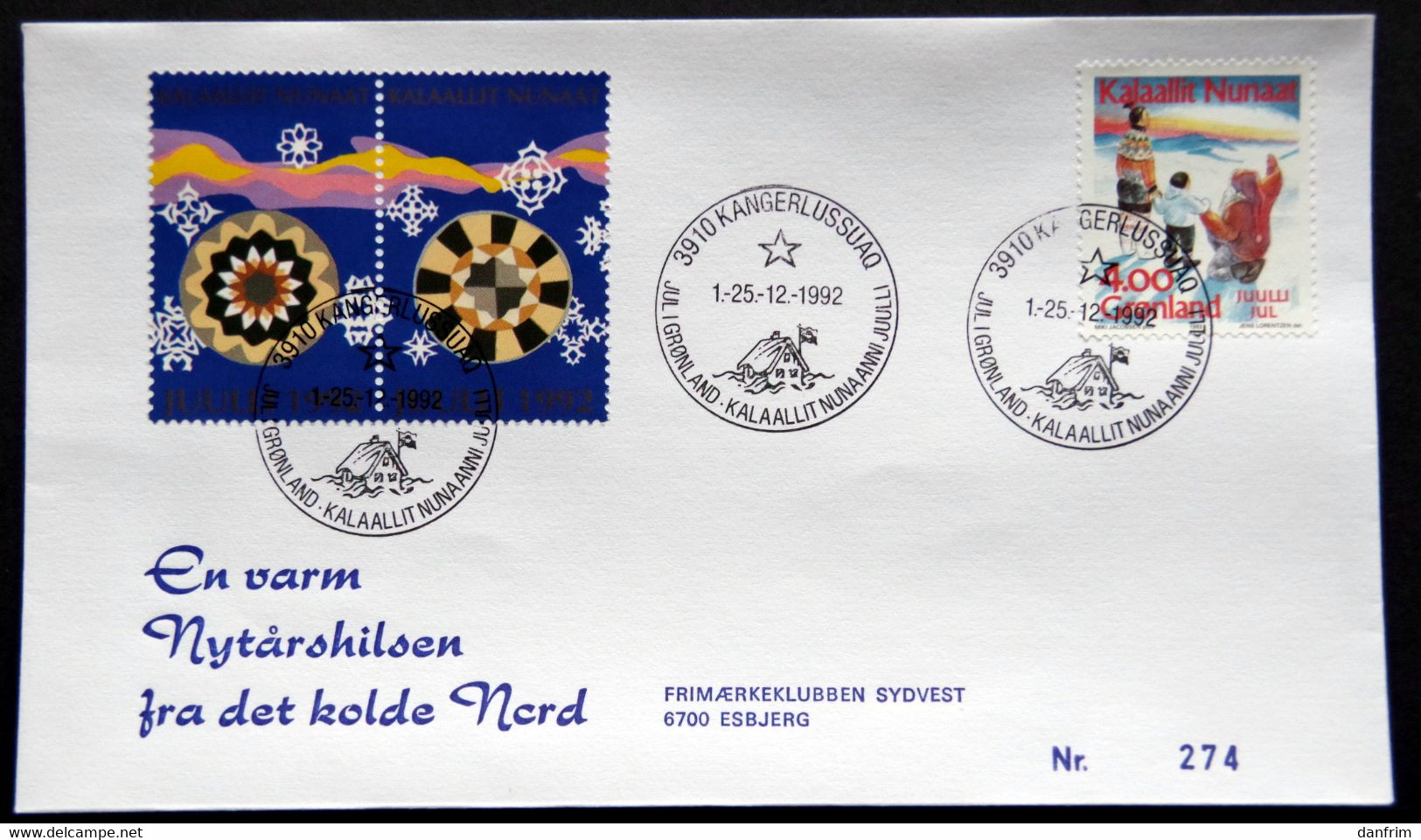 Greenland 1992 Cover  Minr.229  KANGERLUSSUA   (lot  806 ) - Covers & Documents