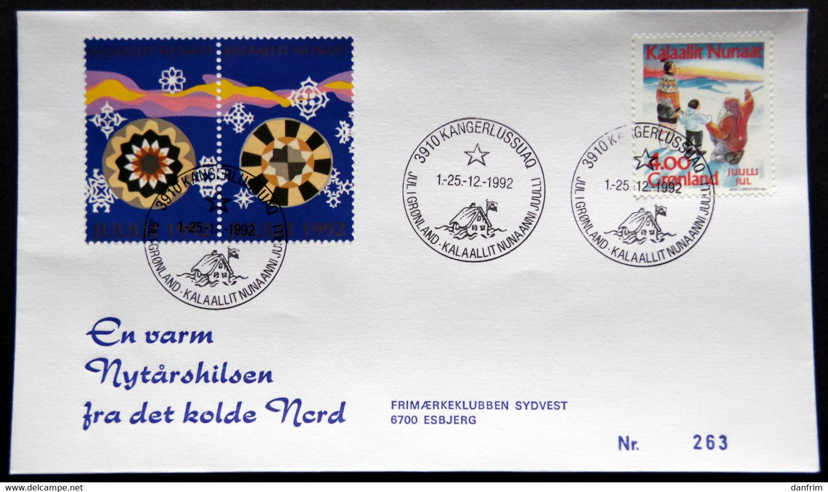 Greenland 1992 Cover  Minr.229  KANGERLUSSUA   (lot  806 ) - Lettres & Documents