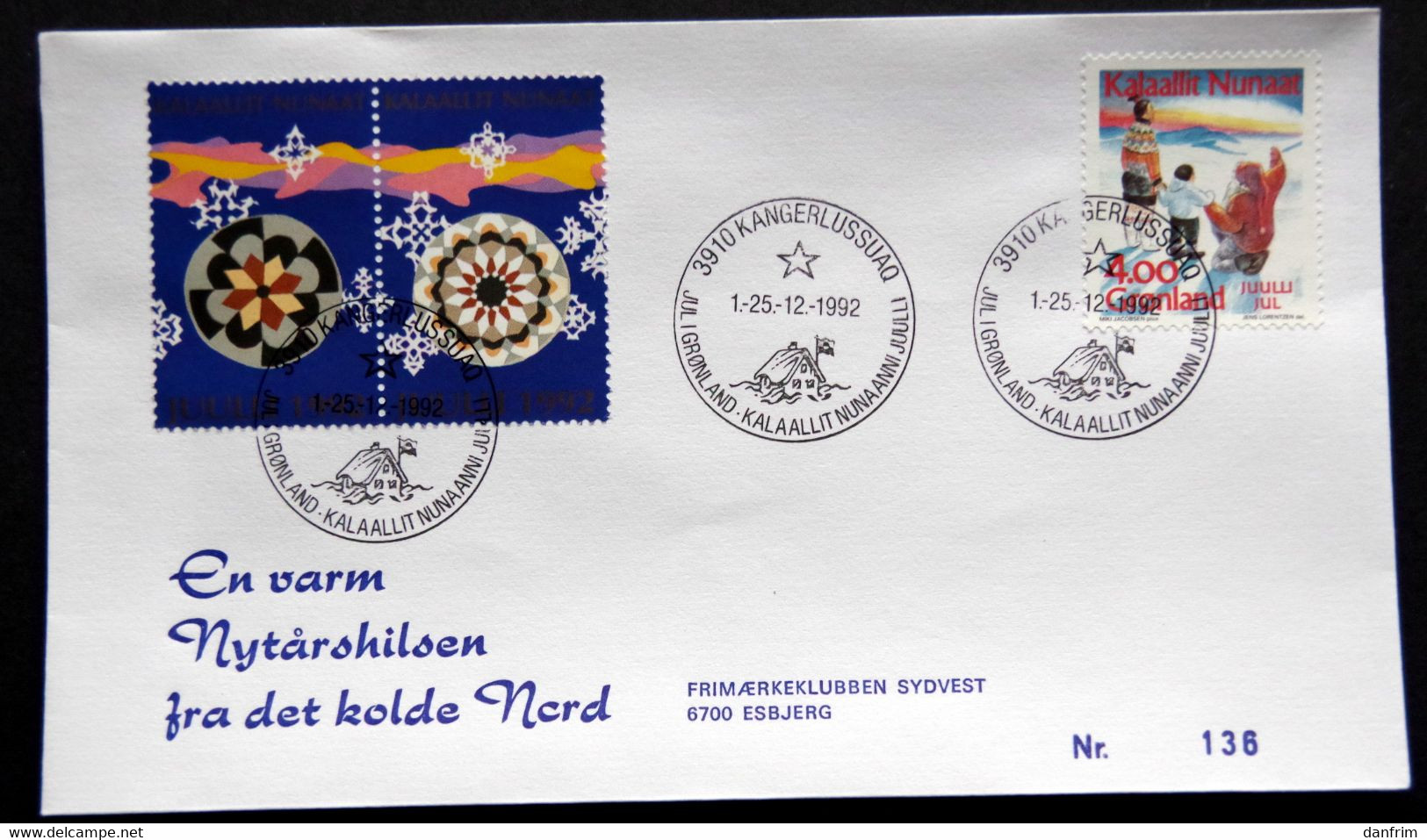 Greenland 1992 Cover  Minr.229  KANGERLUSSUA   (lot  806 ) - Storia Postale