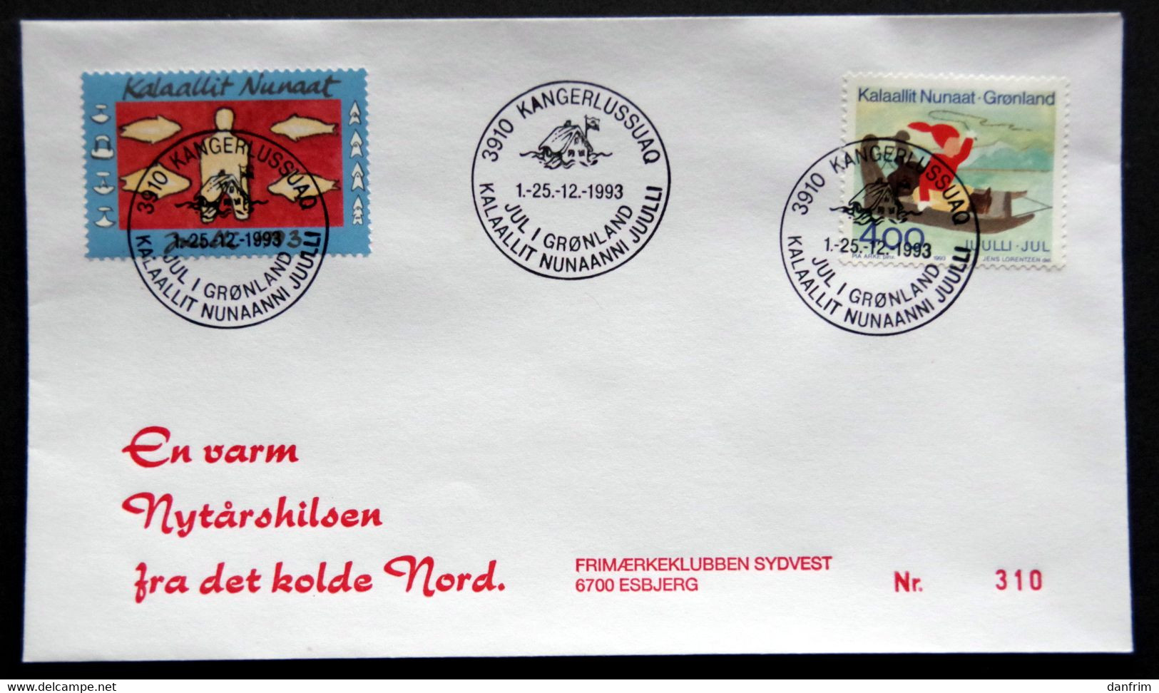 Greenland 1993 Cover  Minr.242  KANGERLUSSUA   (lot  807 ) - Briefe U. Dokumente