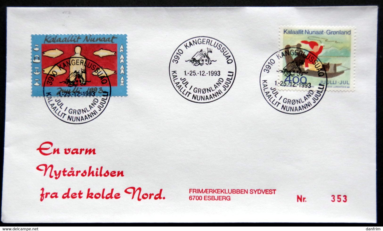 Greenland 1993 Cover  Minr.242  KANGERLUSSUA   (lot  807 ) - Briefe U. Dokumente