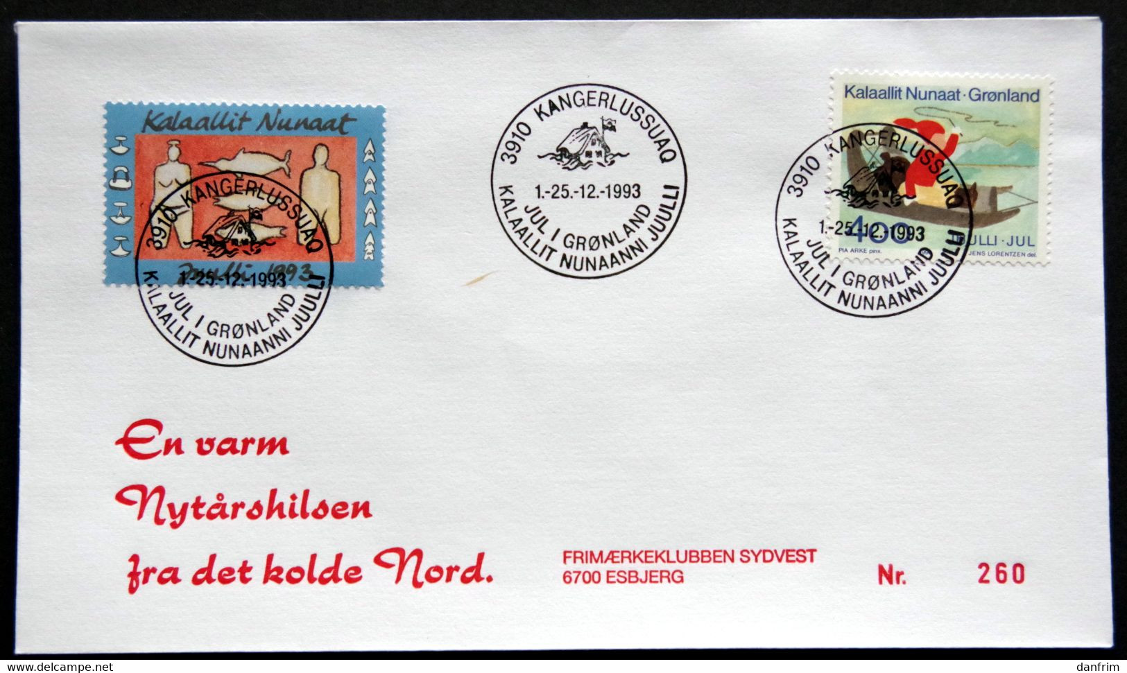 Greenland 1993 Cover  Minr.242  KANGERLUSSUA   (lot  807 ) - Brieven En Documenten