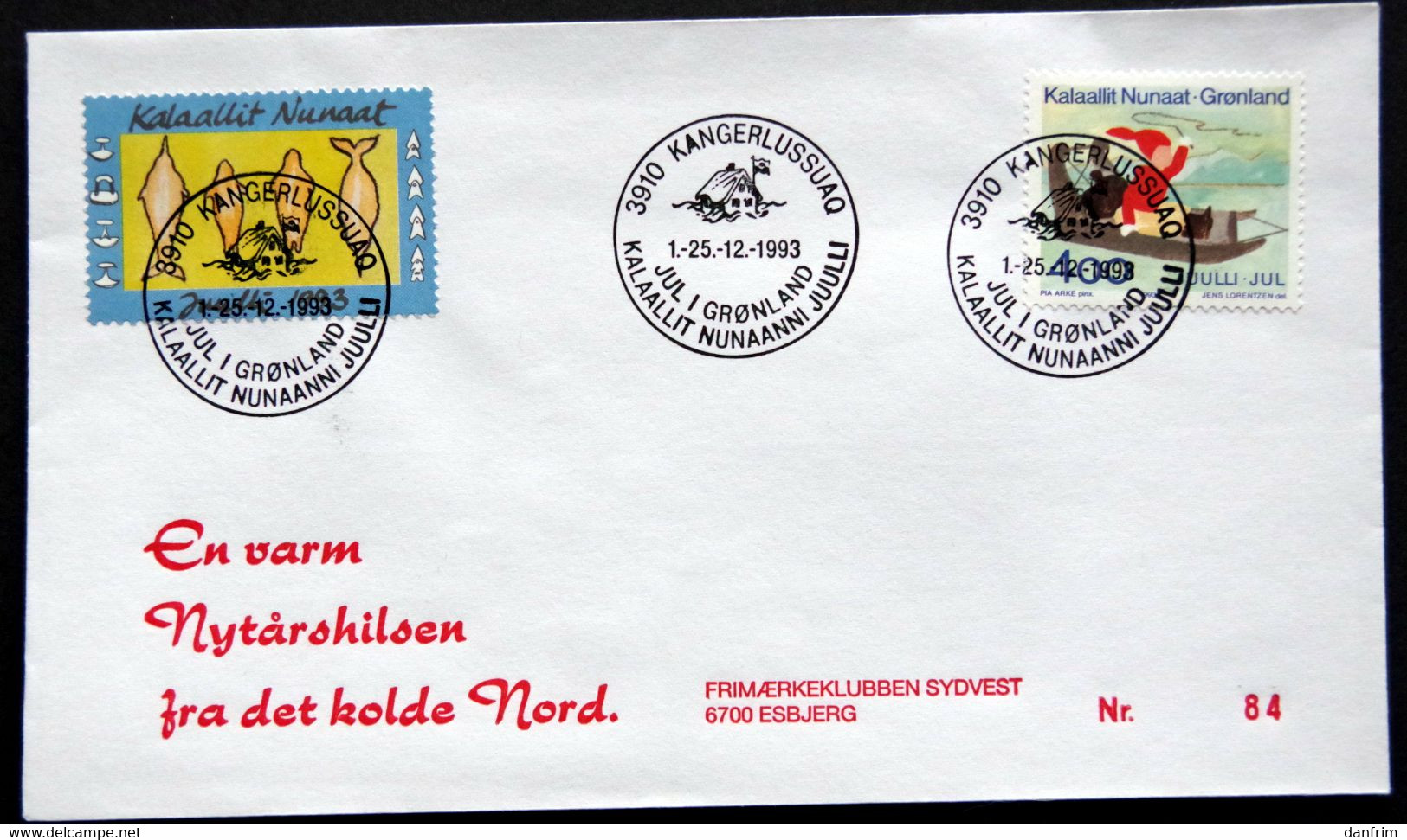 Greenland 1993 Cover  Minr.242  KANGERLUSSUA   (lot  807 ) - Brieven En Documenten