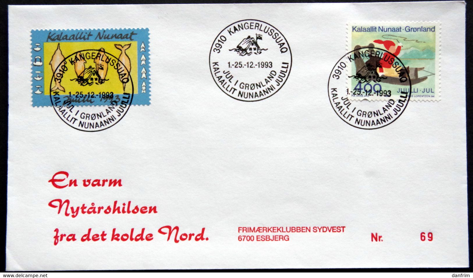 Greenland 1993 Cover  Minr.242  KANGERLUSSUA   (lot  807 ) - Lettres & Documents