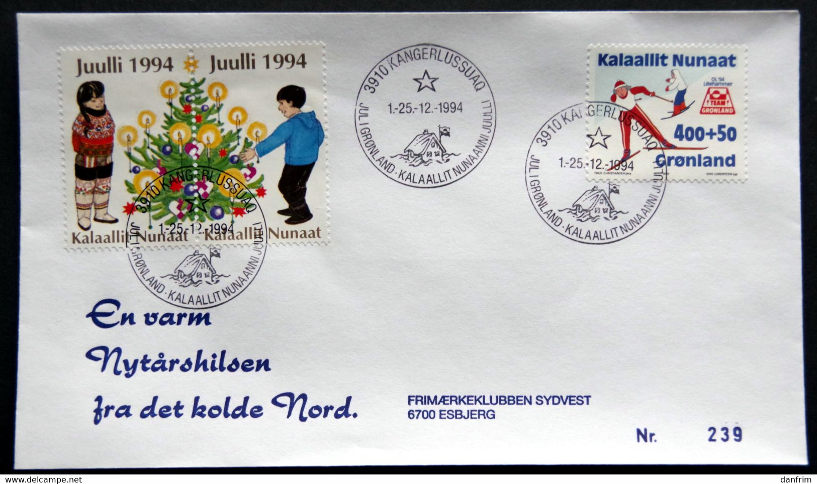 Greenland 1994 Cover  Minr.243  KANGERLUSSUA   (lot  1424 ) - Covers & Documents