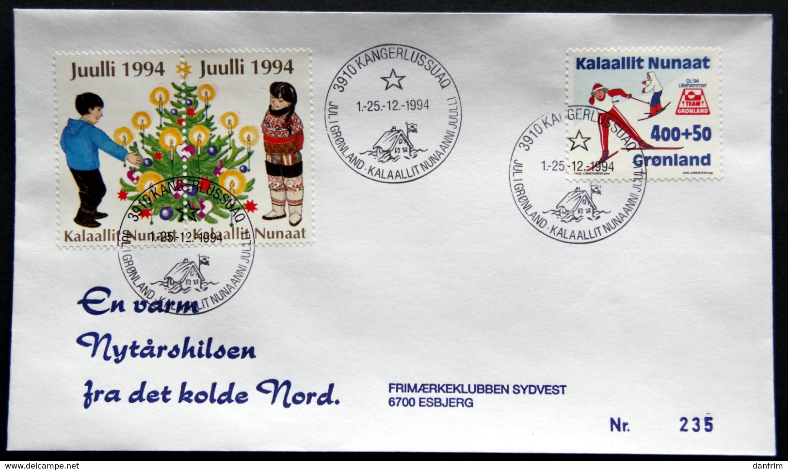 Greenland 1994 Cover  Minr.243  KANGERLUSSUA   (lot  1424 ) - Storia Postale