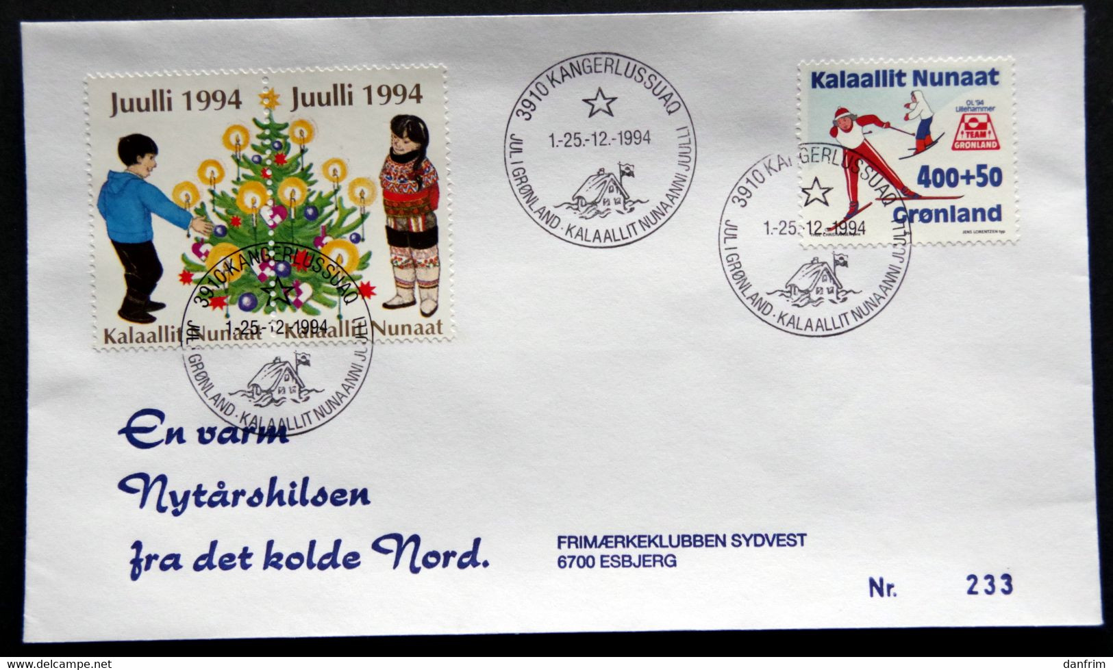 Greenland 1994 Cover  Minr.243  KANGERLUSSUA   (lot  1424 ) - Lettres & Documents