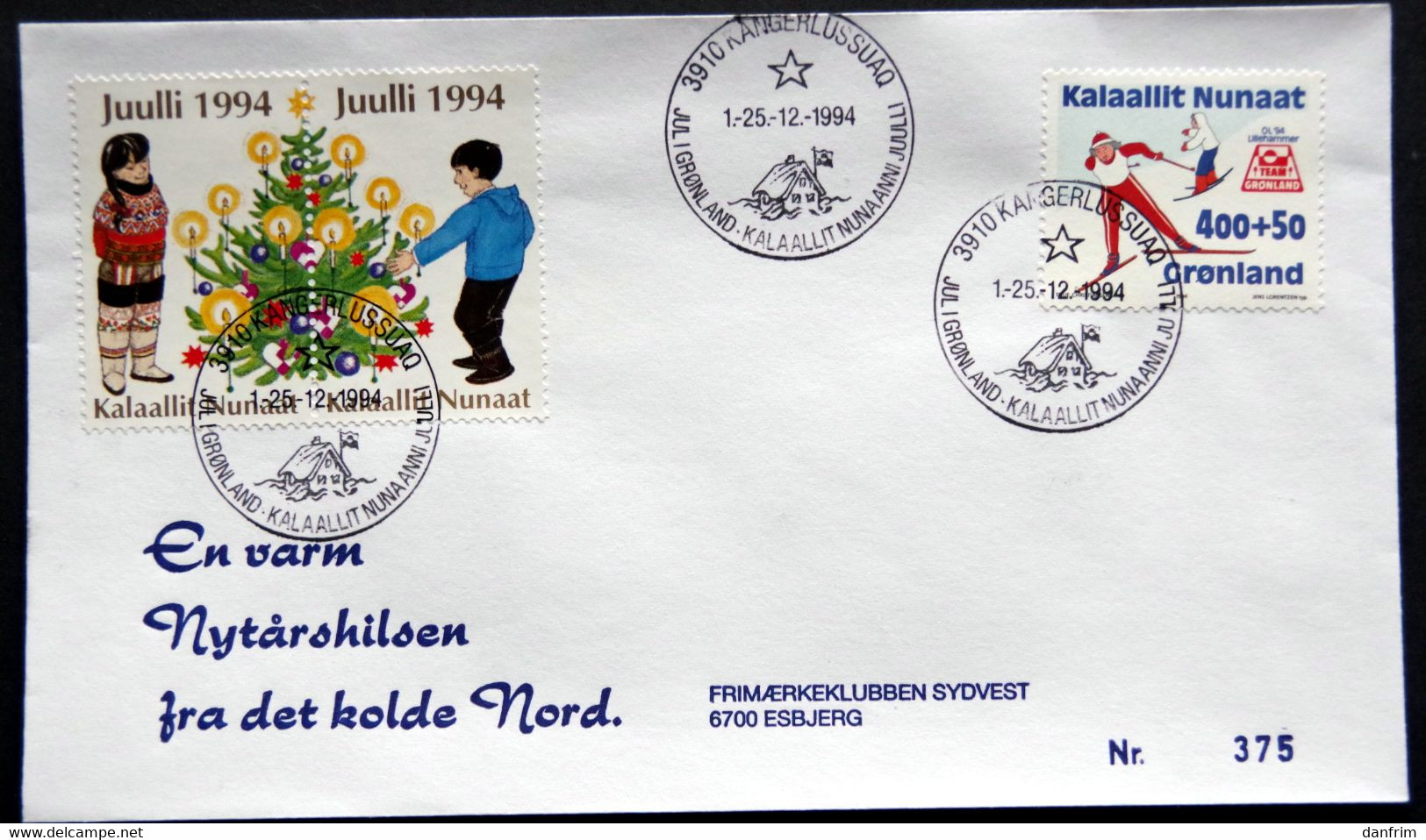 Greenland 1994 Cover  Minr.243  KANGERLUSSUA   (lot  1424 ) - Storia Postale