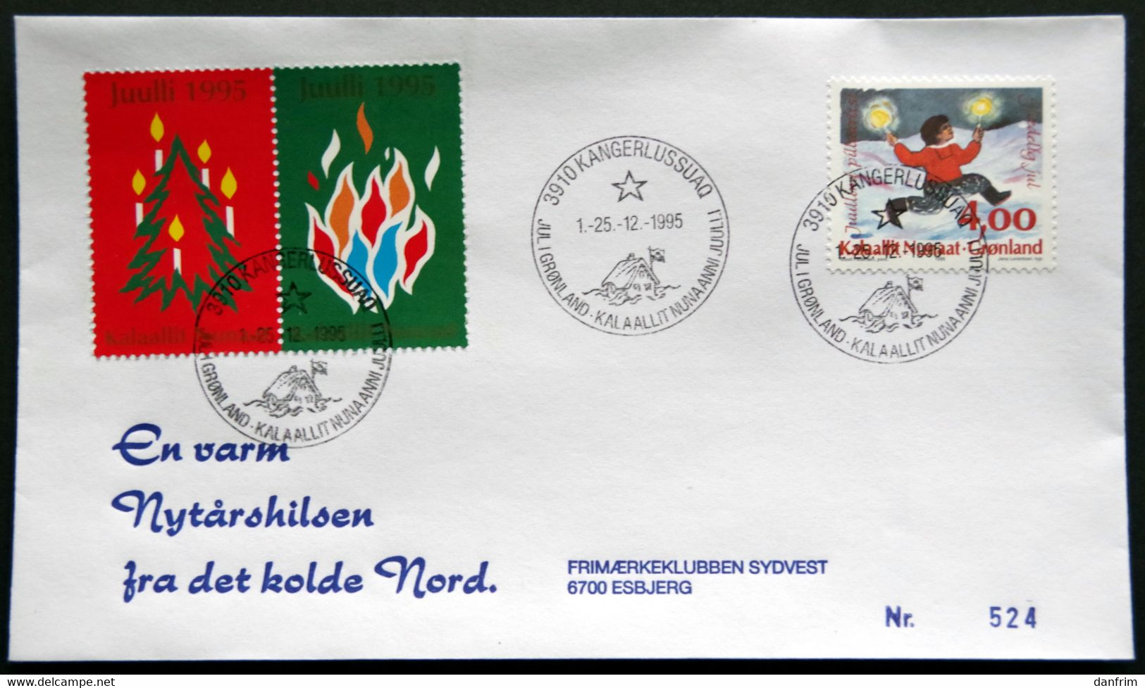 Greenland 1995 Cover  Minr.279  KANGERLUSSUA   (lot  1292 ) - Covers & Documents