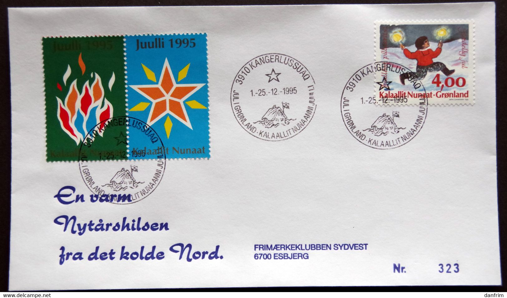 Greenland 1995 Cover  Minr.279  KANGERLUSSUA   (lot  1292 ) - Lettres & Documents