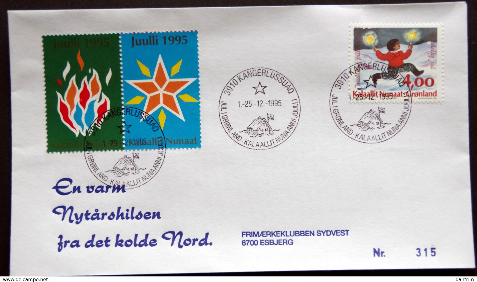 Greenland 1995 Cover  Minr.279  KANGERLUSSUA   (lot  1292 ) - Storia Postale