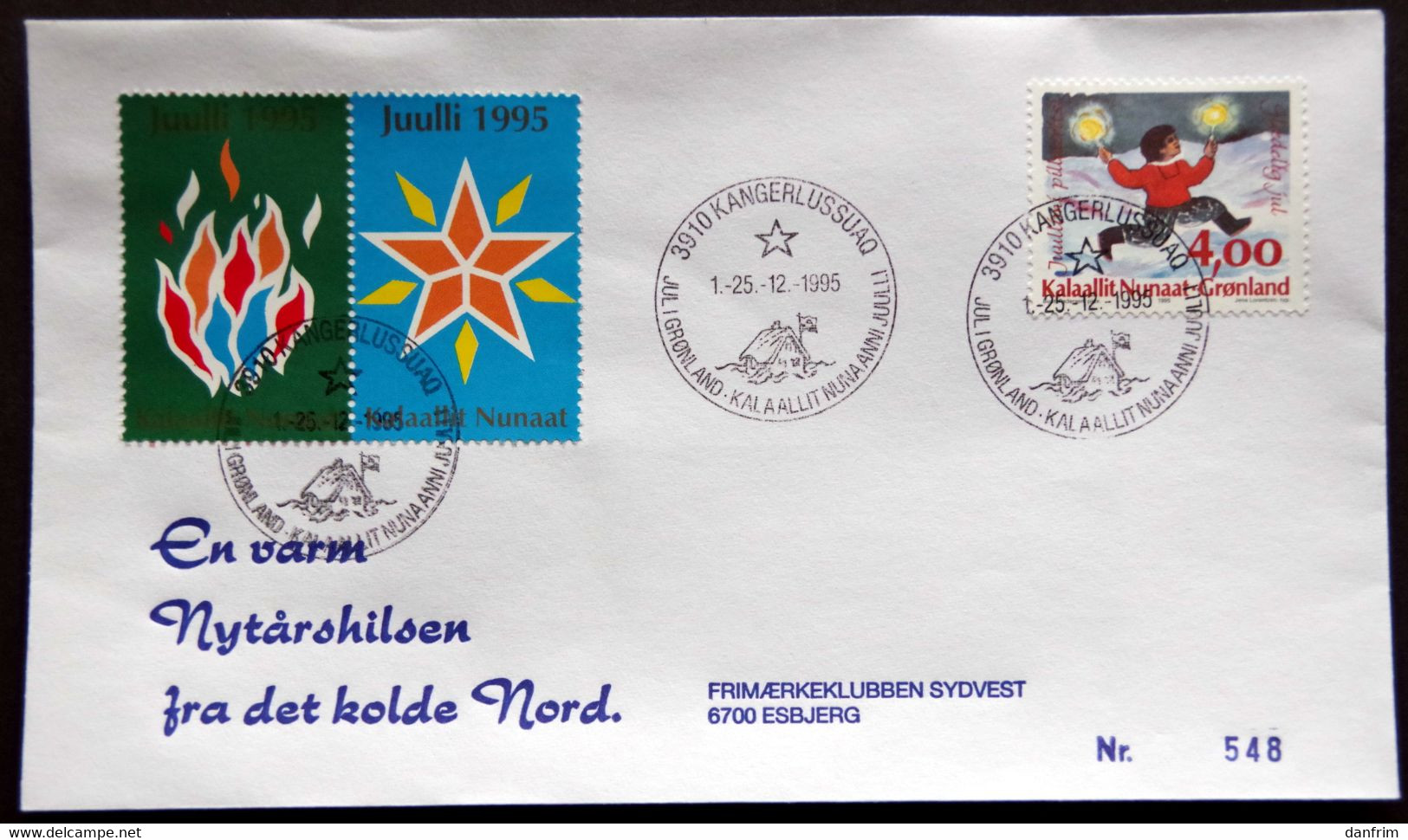 Greenland 1995 Cover  Minr.279  KANGERLUSSUA   (lot  1292 ) - Covers & Documents