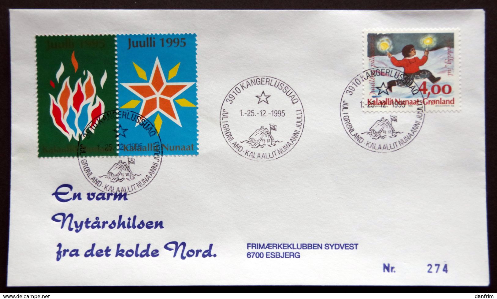 Greenland 1995 Cover  Minr.279  KANGERLUSSUA   (lot  1292 ) - Briefe U. Dokumente