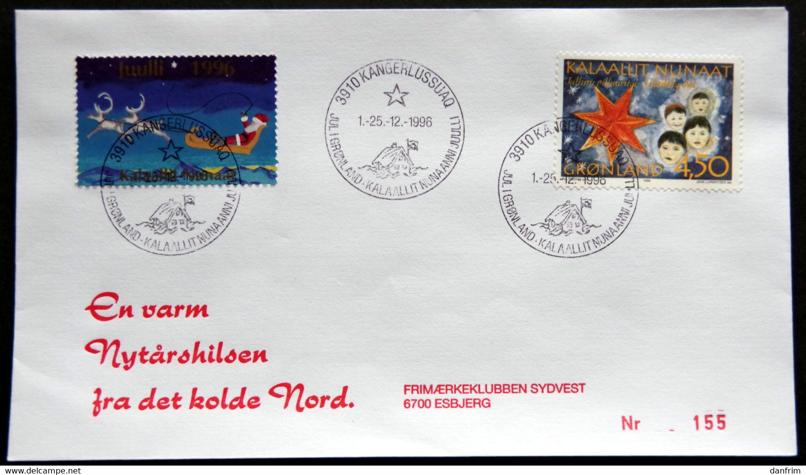 Greenland 1996 Cover  Minr.298Y KANGERLUSSUA   (lot  1209 ) - Covers & Documents