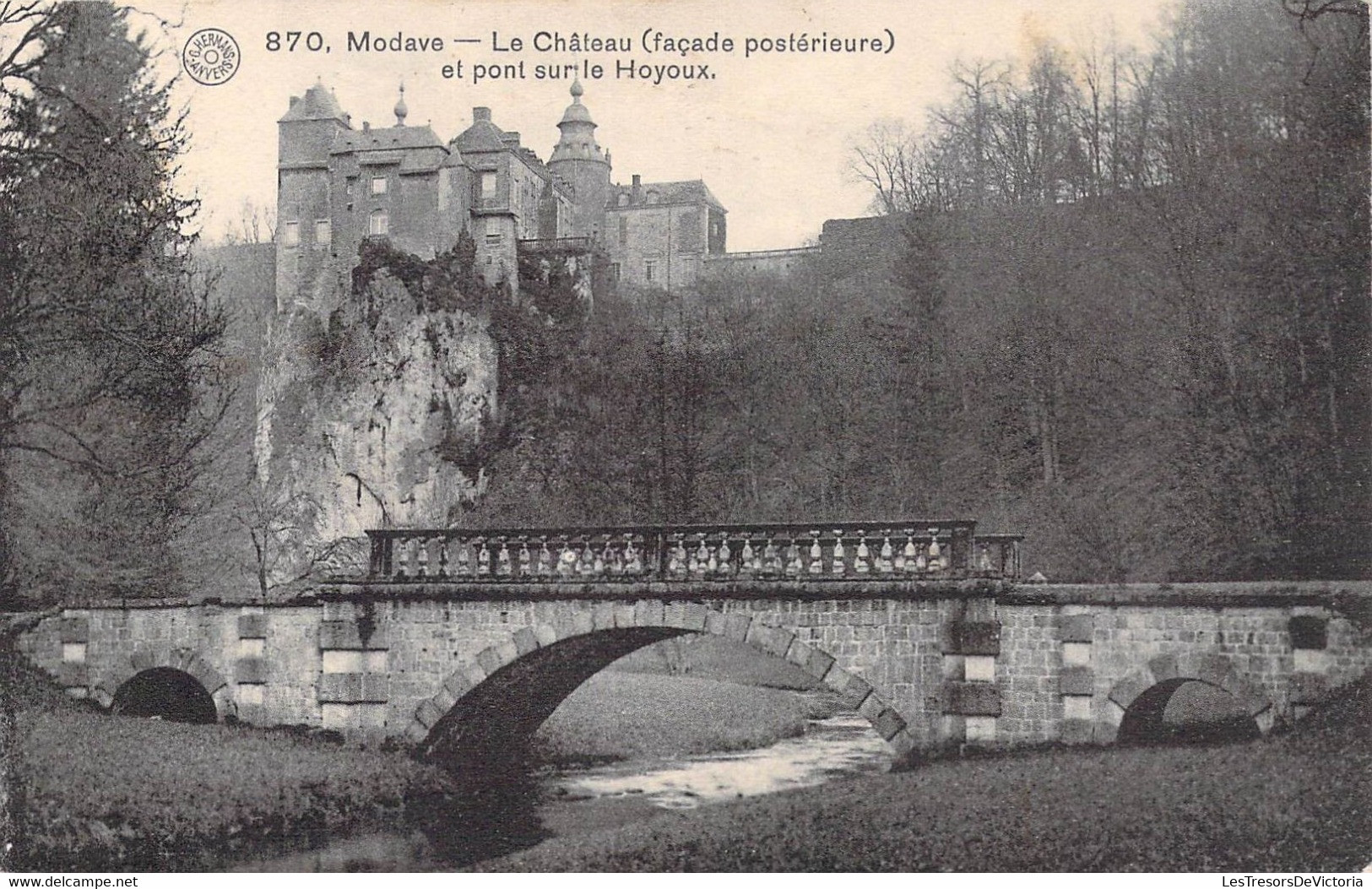 Belgique - Modave - Le Château Façade Postérieure Et Le Pont Sur Le Hoyoux - Edit. Hermans - Carte Postale Ancienne - Huy