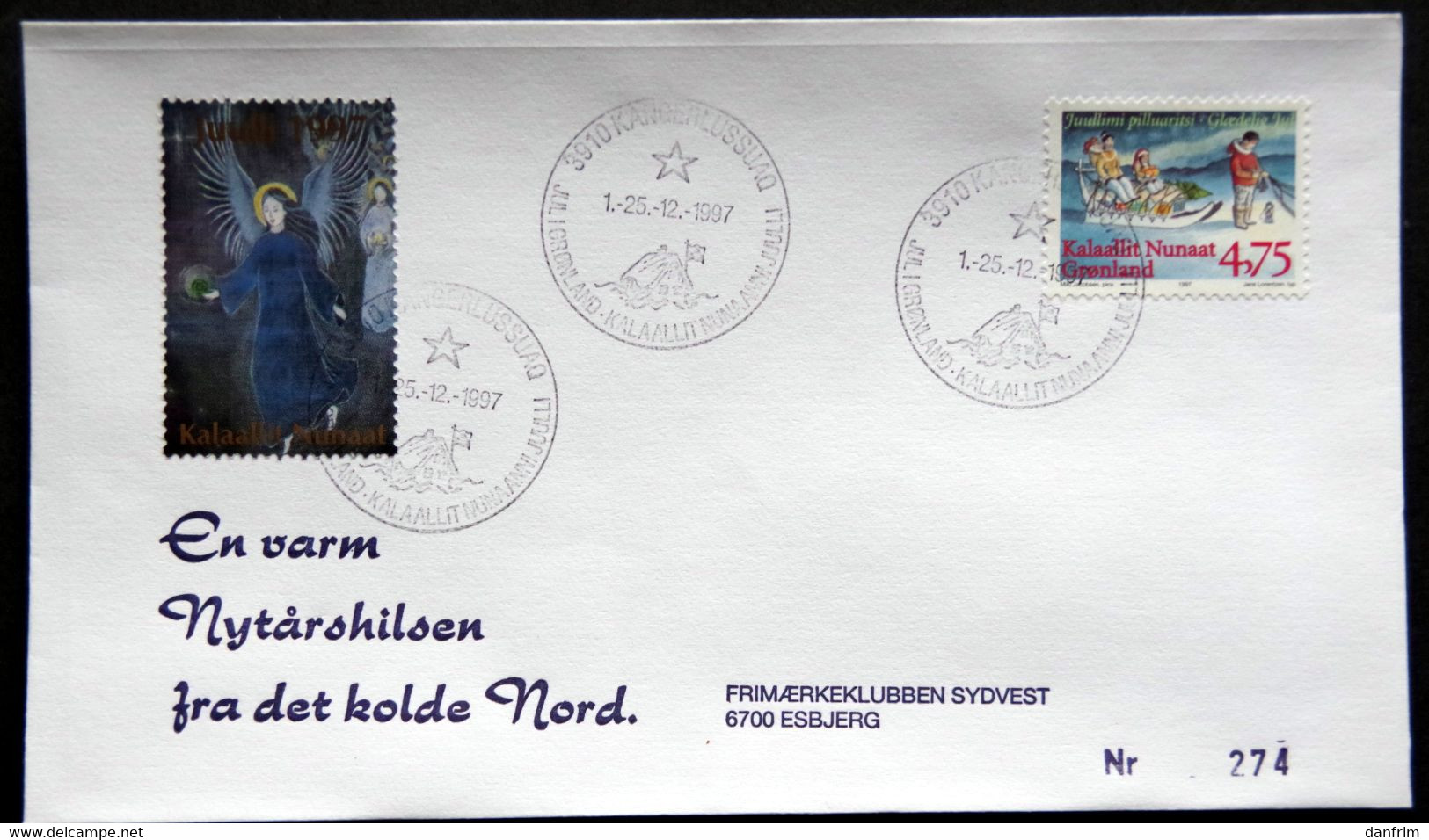 Greenland 1997 Cover  Minr.314  KANGERLUSSUA   (lot  1082 ) - Cartas & Documentos