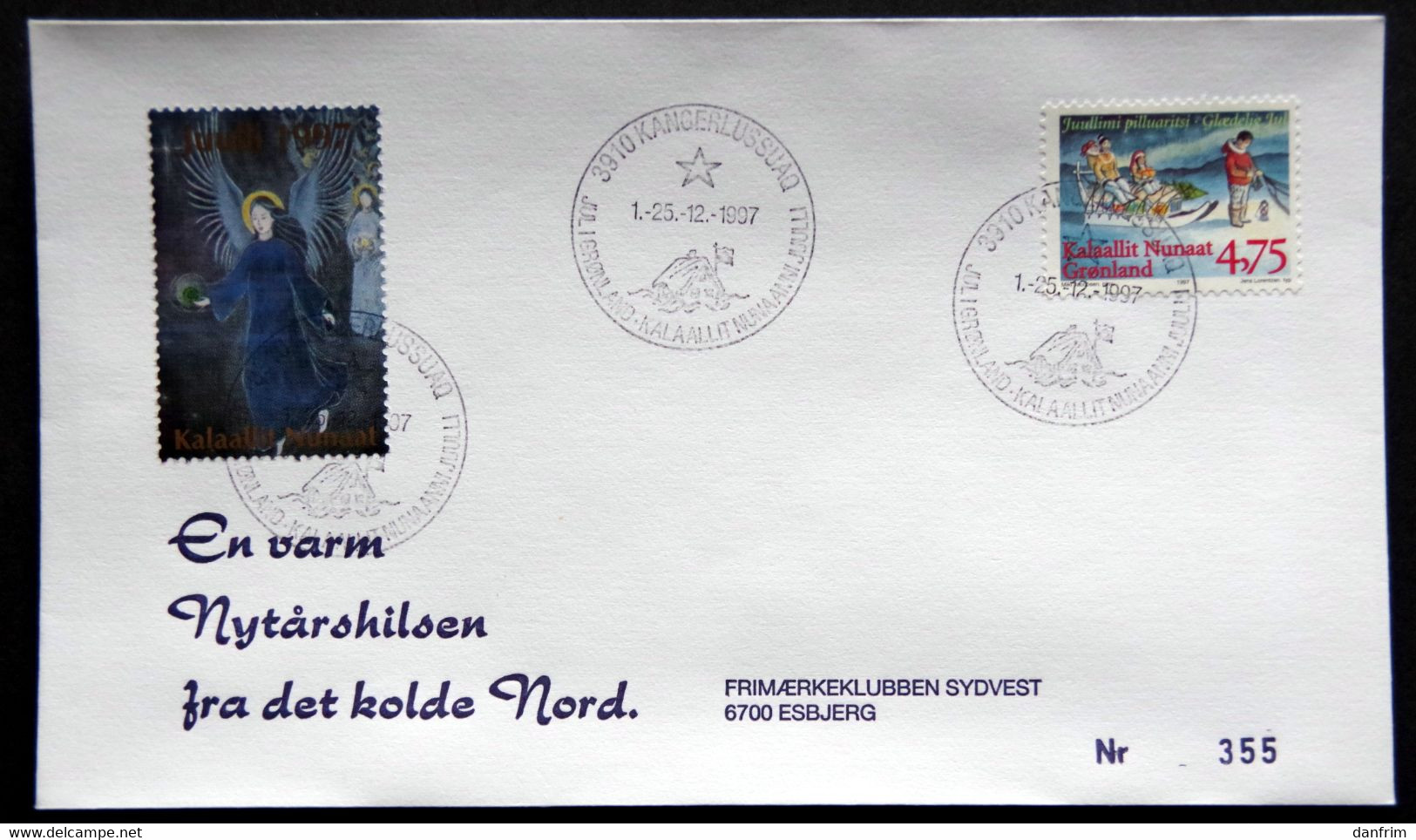 Greenland 1997 Cover  Minr.314  KANGERLUSSUA   (lot  1082 ) - Cartas & Documentos