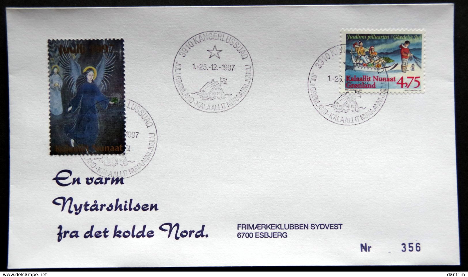 Greenland 1997 Cover  Minr.314  KANGERLUSSUA   (lot  1082 ) - Lettres & Documents