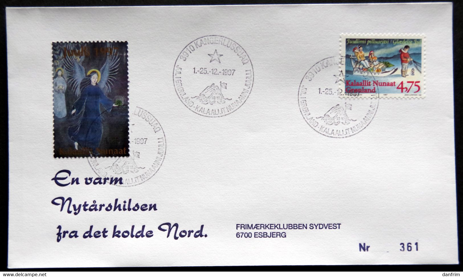 Greenland 1997 Cover  Minr.314  KANGERLUSSUA   (lot  1082 ) - Lettres & Documents