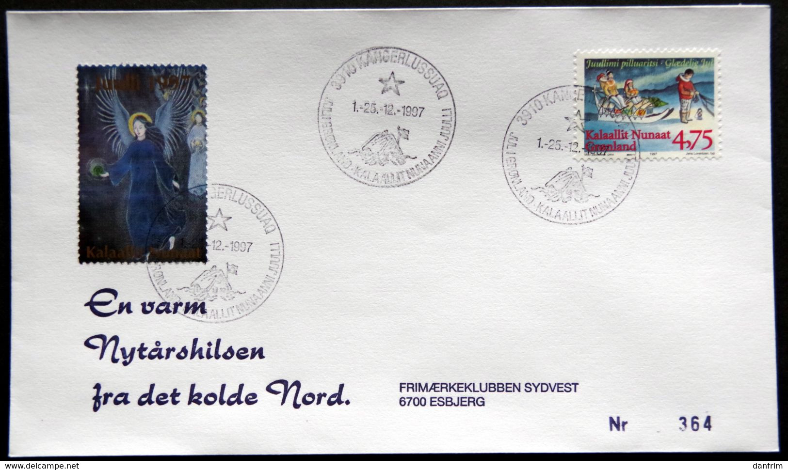 Greenland 1997 Cover  Minr.314  KANGERLUSSUA   (lot  1082 ) - Covers & Documents