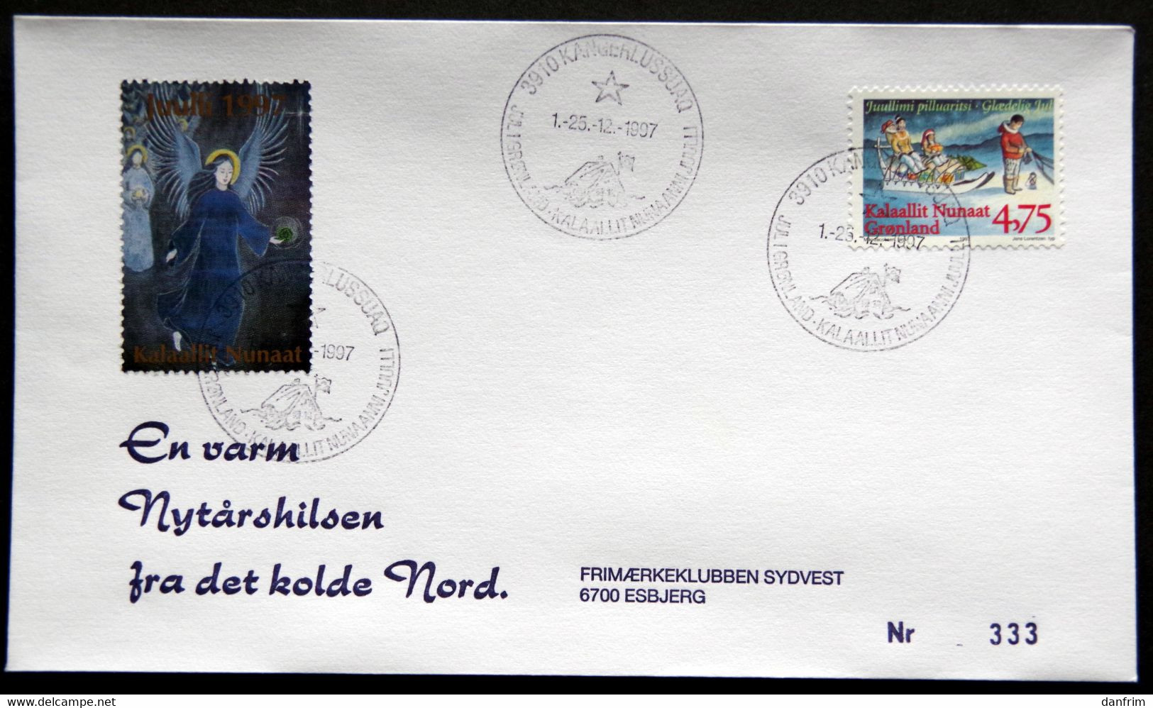 Greenland 1997 Cover  Minr.314  KANGERLUSSUA   (lot  1082 ) - Lettres & Documents