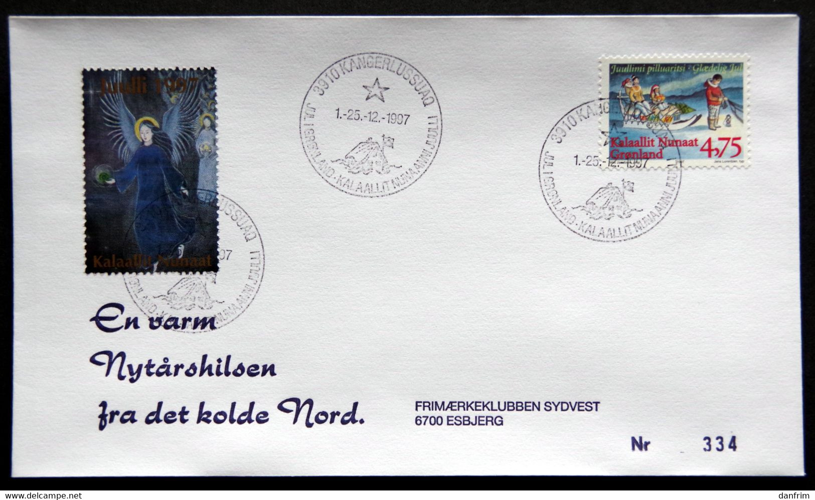 Greenland 1997 Cover  Minr.314  KANGERLUSSUA   (lot  1082 ) - Storia Postale
