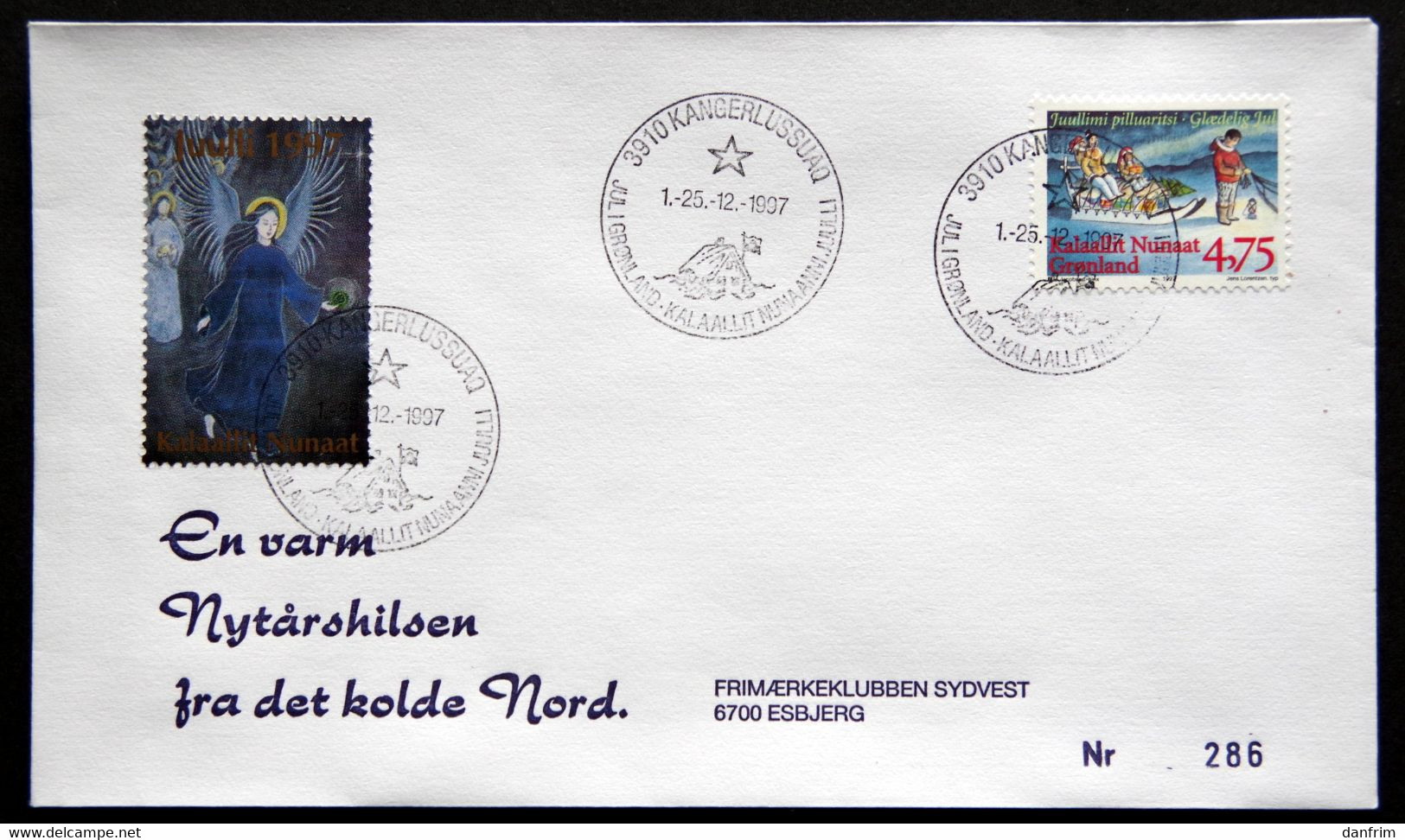 Greenland 1997 Cover  Minr.314  KANGERLUSSUA   (lot  1082 ) - Covers & Documents