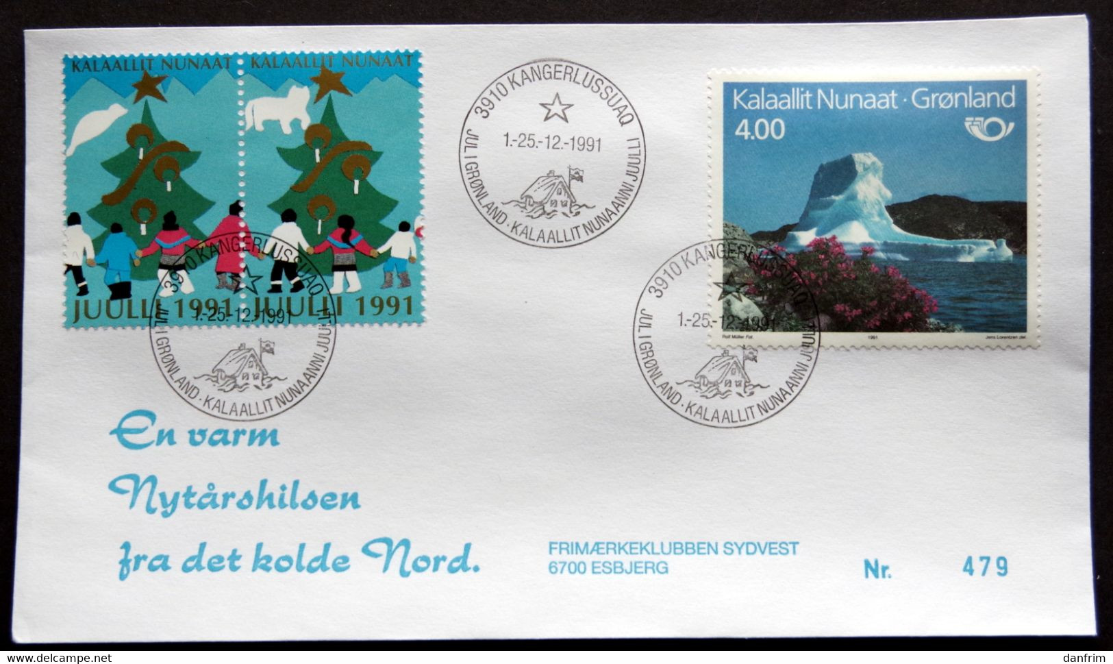 Greenland 1991 Cover  Minr.217  KANGERLUSSUA   (lot  1234 ) - Covers & Documents