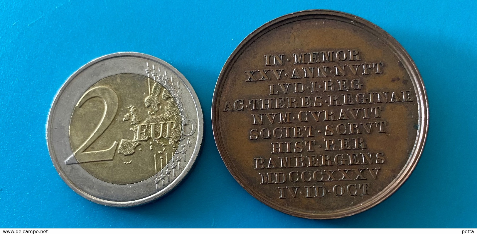 Médaille LOUIS Ier Bronze / Royaume De Bavière / Noces D’argent De Louis Ier De Bavière Et Thérèse / Vendu En L’etat - Royal/Of Nobility
