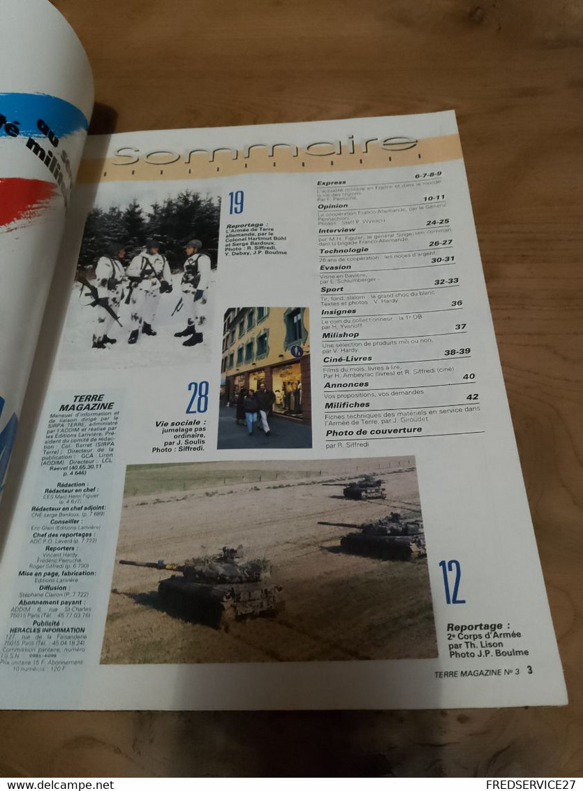 75/ TERRE MAGAZINE SOMMAIRE EN PHOTO N° 3 LA BRIGADE FRANCO ALLEMANDE 1989 - Waffen