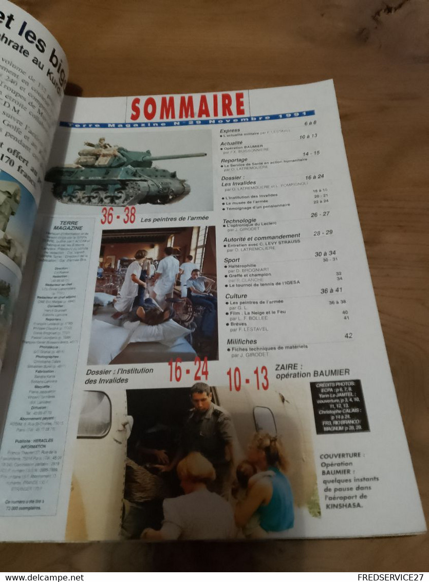 75/ TERRE MAGAZINE SOMMAIRE EN PHOTO N° 29 1991 DOSSIER LES INVALIDES - Weapons