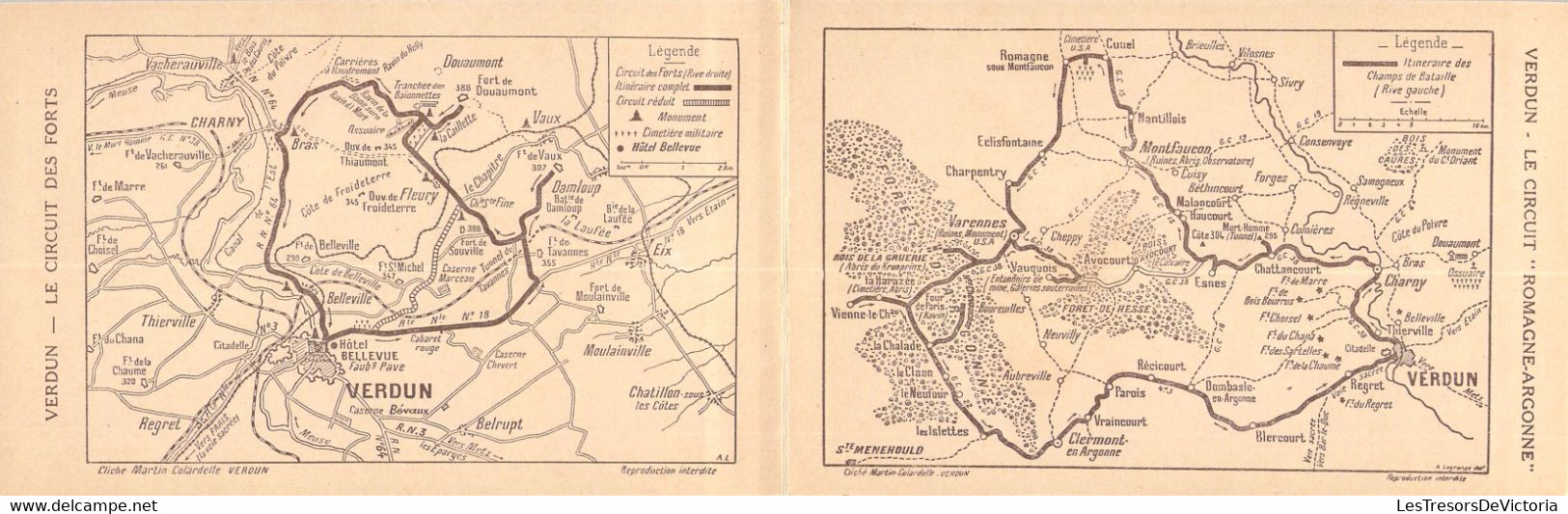 FRANCE - 55 - VERDUN - Carte Panoramique - Le Circuit Des Forts - Romagne Argonne - Hôtel - Carte Postale Ancienne - Verdun