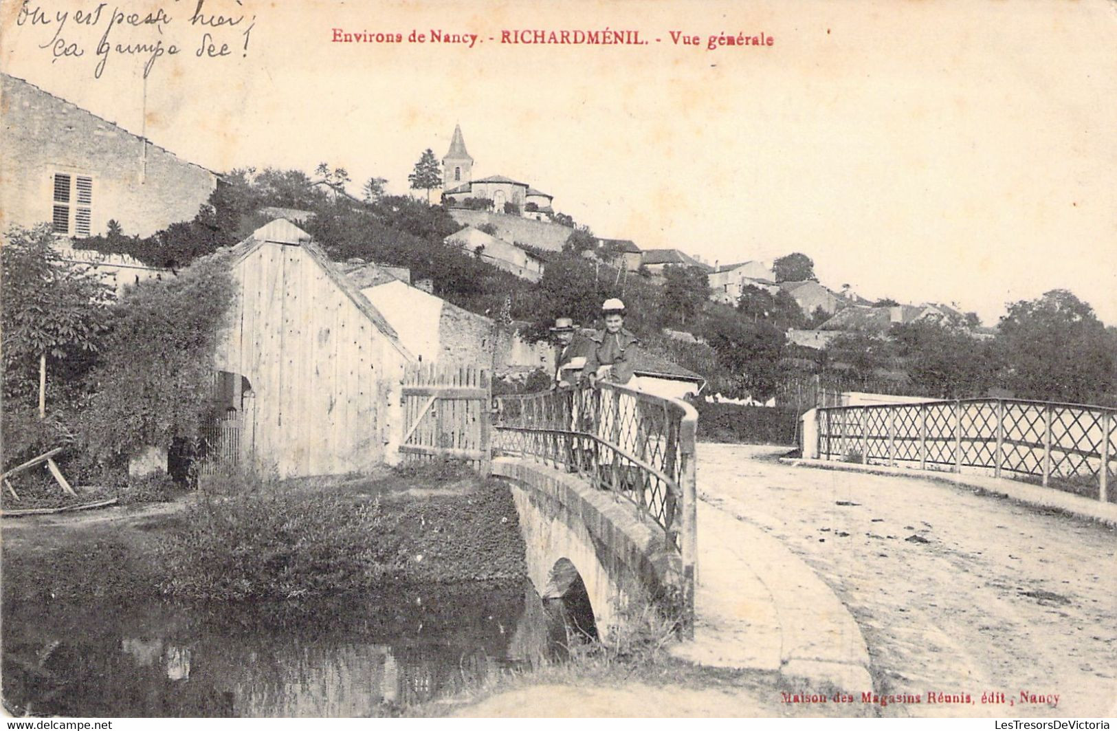 FRANCE - 54 - RICHARMENIL - Vue Générale - Magasins Réunis - Un Couple Sur Le Pont - Carte Postale Ancienne - Sonstige & Ohne Zuordnung