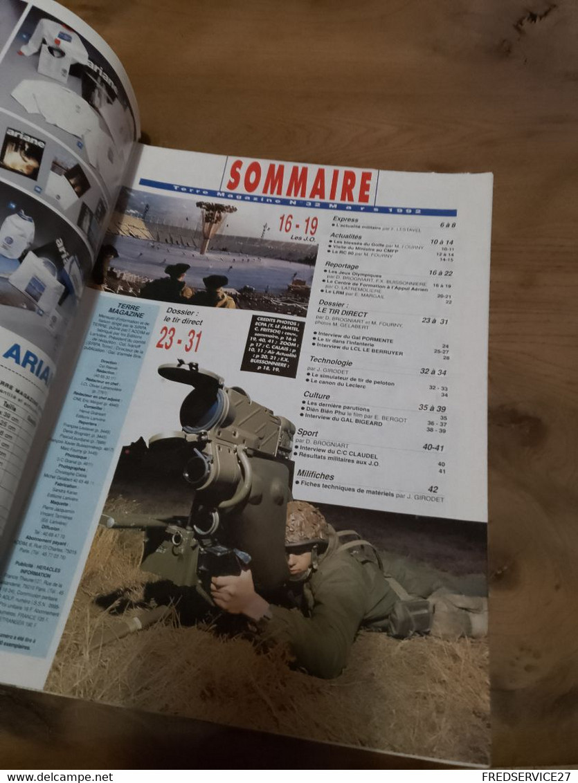 75/ TERRE MAGAZINE SOMMAIRE EN PHOTO N° 32 1992 JO SUITE ET FIN - Weapons