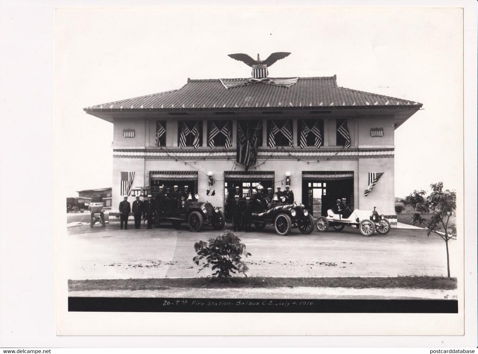 Fire Station - Balboa Canal Zone - Panama - Large Photo - & Fire Station, Old Cars - Professions