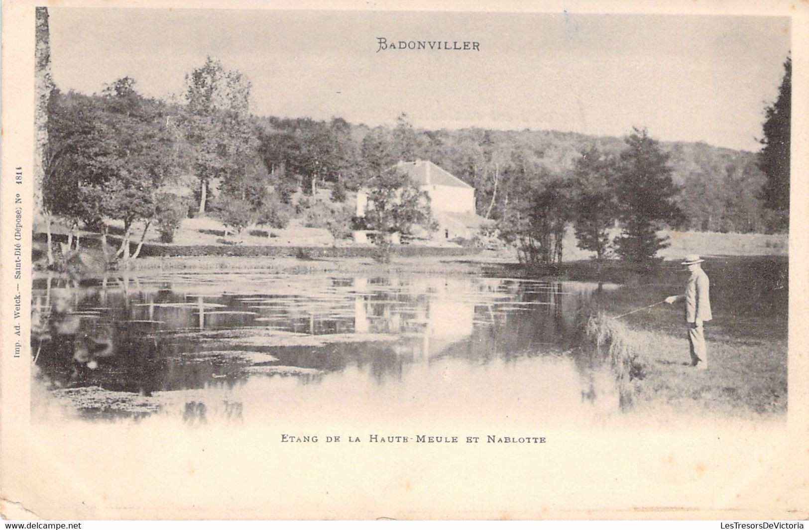 FRANCE - 54 - BADONVILLER - Etang De La Haute Meule Et Nablotte - Pêcheur - Carte Postale Ancienne - Andere & Zonder Classificatie