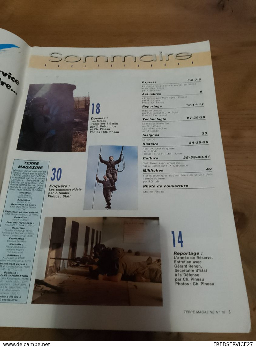 75/ TERRE MAGAZINE SOMMAIRE EN PHOTO N° 10 1990 DOSSIER BERLIN DANS L OEIL DU CYCLONE - Weapons